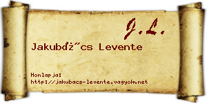 Jakubács Levente névjegykártya